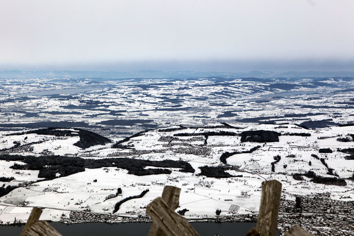 Hier sieht man in Richtung Nordwesten von der Rigi aus.